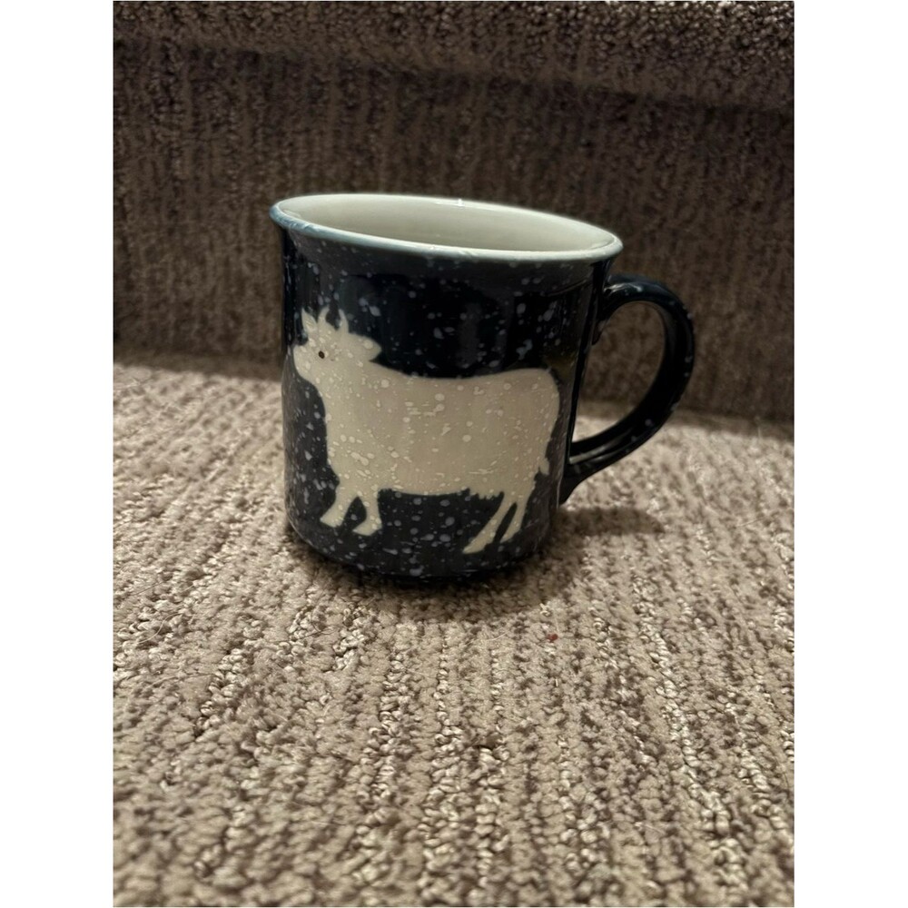 Otagiri Japan vintage Blue Speckled Cow Mug